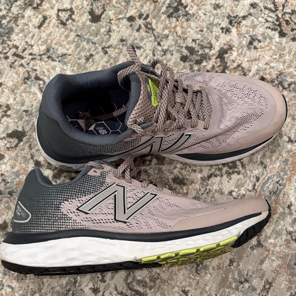 New Balance Beige and Dark Gray Sneakers